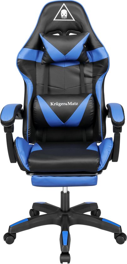 Krüger&Matz KM0790BLU - Warrior GX-150 gaming stoel, blauw-zwart