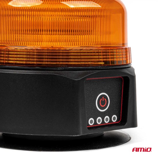 AMiO Oranje LED Batterij Zwaailicht Noodverlichting met Afstandsbediening en Magneet 36LED 12/24V Oplaadbaar