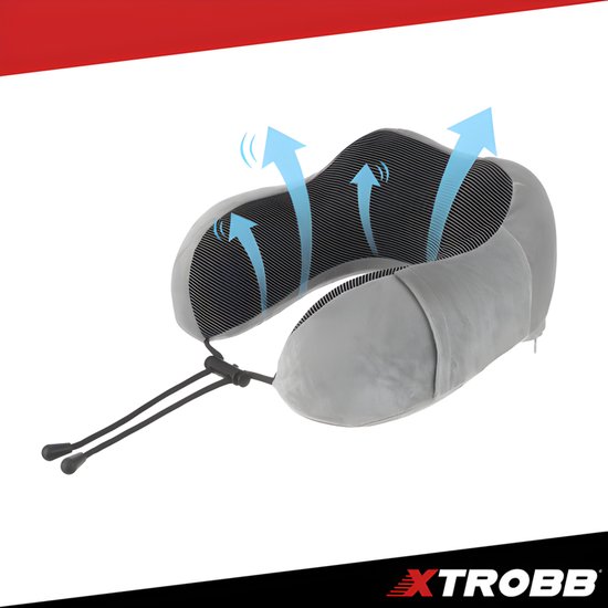 Xtrobb Reiskussen nek van traagschuim met ademende hoes, slaapmasker en oordoppen set