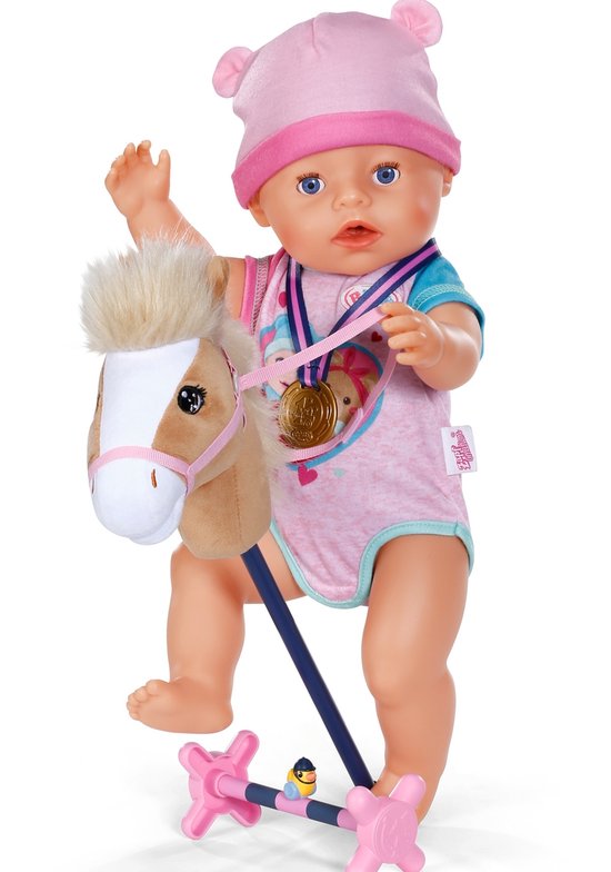 BABY born stokpaardje set poppen accessoires 43 cm speelgoed.