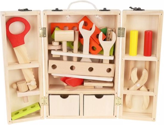 Ruhhy Houten Gereedschapskist Set voor Kinderen - Veilig en Educatief