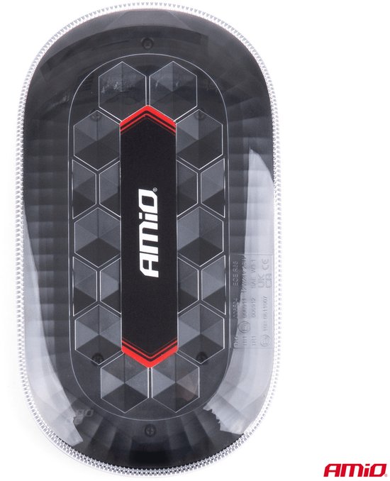 AMiO Oranje LED Batterij Zwaailicht Noodverlichting met Afstandsbediening en Dubbele Magneet 12/24V Oplaadbaar - ECE R65 en R10 gecertificeerd openbare weg