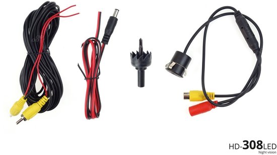 AMiO Parkeerhulpsysteem TFT02 4,3 inch LCD Beeldscherm - HD308LED Camera en 4 Zwarte Sensoren voor Auto