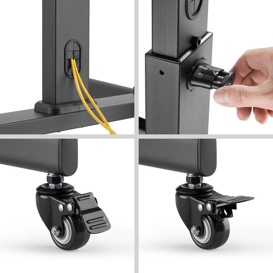 Cabletech Verrijdbare TV Standaard statief - Draaibaar - Hoogte instelbaar - Televisiebeugel - 32- 55 inch - max belastbaar gewicht 35 Kg - Ideaal voor thuis, kantoor presentaties