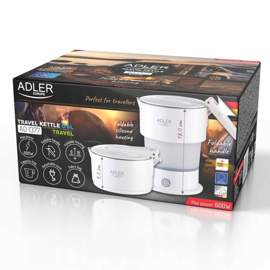 ADLER OPVOUWBARE TOERISTENKETEL | WIT | AD1377W