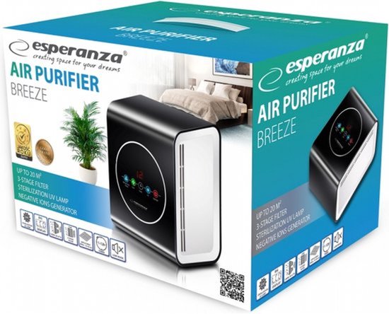 Esperanza EHP001 luchtreiniger 45 dB Zwart, Wit