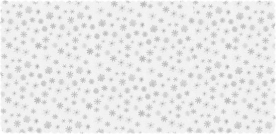 Ruhhy Kersttafelkleed 260x140cm - Elegant Wit met Zilveren Sneeuwvlokken