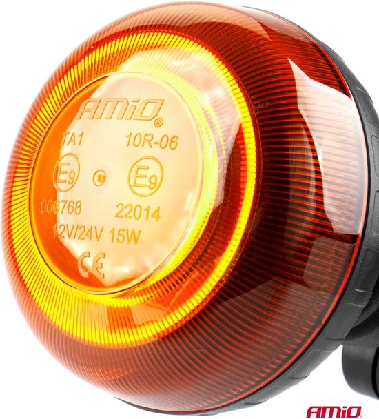 AMiO Stroboscoop Zwaailicht Waarschuwingslamp W21PL 12/24V IP56 Oranje R65 R10