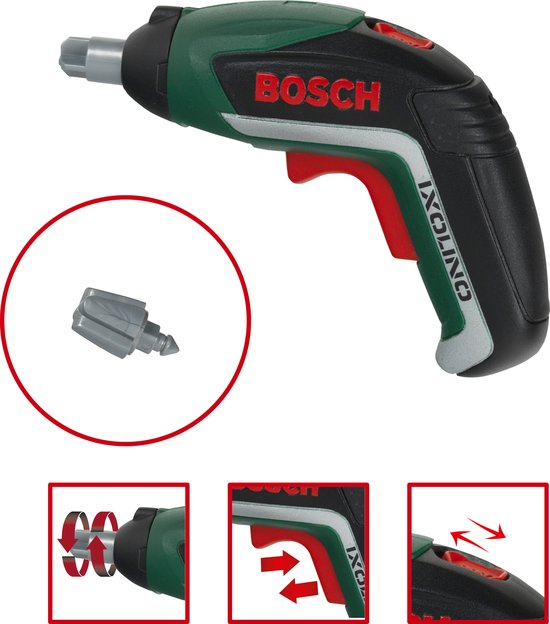 Klein Toys Bosch mini - Multitech Ixolino II bouwpakket - 107 onderdelen, schroevendraaier, steeksleutel en accuschroevendraaier - incl. handleiding voor 11 modellen - groen rood geel