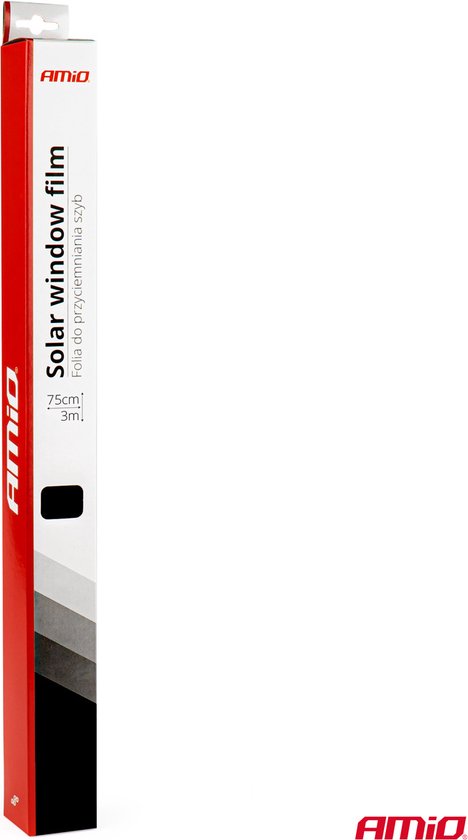AMiO Autoraam Folie Tint Vinyl Zwart 75x300cm (15%) - Zwarte Ramenfolie voor Zonwering en Privacy met Tool