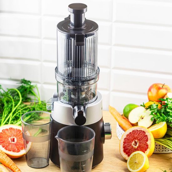 Nieuw - Klausberg KB-7871 Slowjuicer – Cold Press - Stille verticale juicer sapcentrifuge met brede vulopening – Fruitpers - Zwart/Zilver