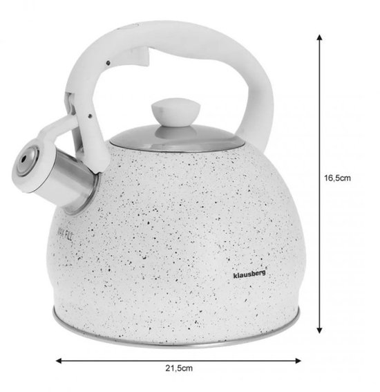 Klausberg KB-7319 fluitketel - 2L - rvs - alle warmtebronnen