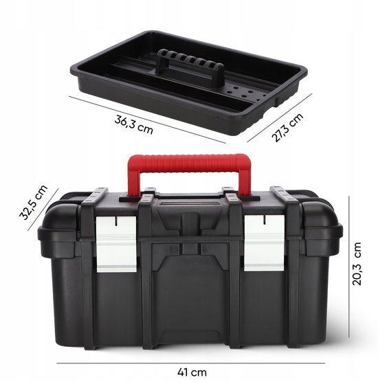 Keter Wide Toolbox Gereedschapskoffer - 16 inch - 41,9x32,7x20,5cm - Zwart
