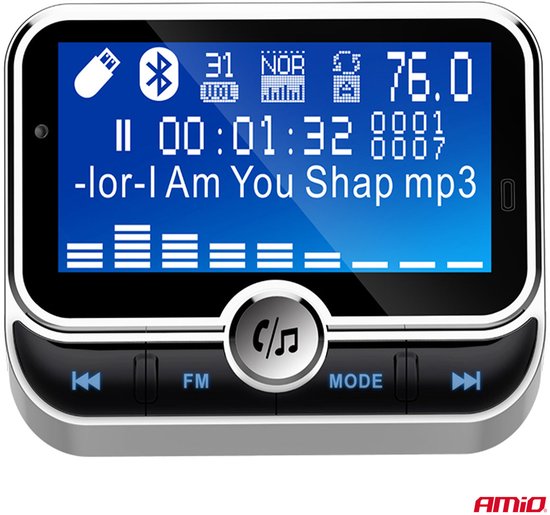 Car FM Transmitter with Remote 2×USB-A 12V 24V – Bluetooth, Hands-Free Bellen en Multifunctioneel
