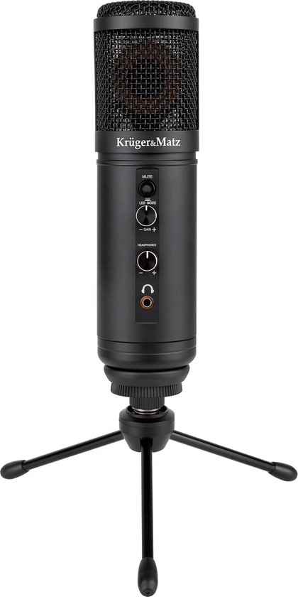 Krüger&Matz KM0765 - Warrior GV-100 Gaming en/of vlogmicrofoon, zwart