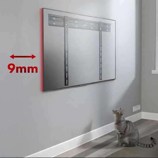 Maclean - TV houder - Ultra platte muurbeugel voor TV - 40-85" - max VESA 600x400 - tot 80kg, MC-123