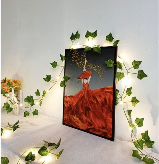 Klimop slinger met Led Verlichting- LED Fairy lights - 12 Stuks - Klimop slinger met LED lichtjes - 25 Meter Kuntsplant