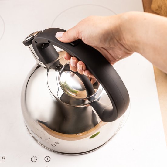 Klausberg 7910 - Fluitketel met fluit - 2.5 liter - RVS - Zilverkleurig