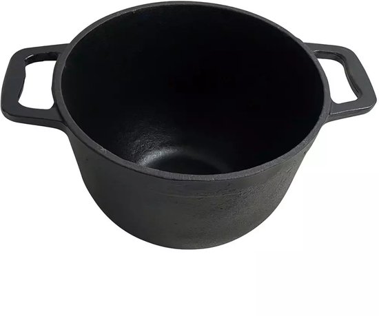 Kinghoff KH1733 Gietijzeren Campingpan Set - 3-in-1 - 8 Liter - Geschikt voor Vuur, Kookplaat & Oven - Incl. Grilldeksel & Onderstel - Camping - Kamperen