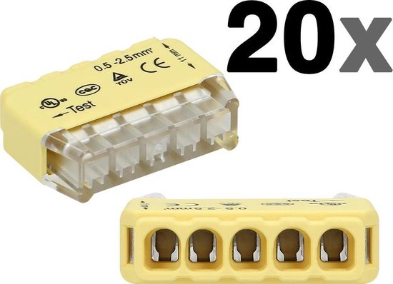 Transparante push-in connectoren in assortimentsdoos - 123 stuks - Ideaal voor DIY, klussen & verbouwen (lasklemmen/kabelverbinders)