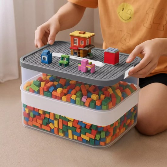 Kruzzel Stapelbox - Block box 2‑lagen – blokken eenvoudig opruimen - 15 liter