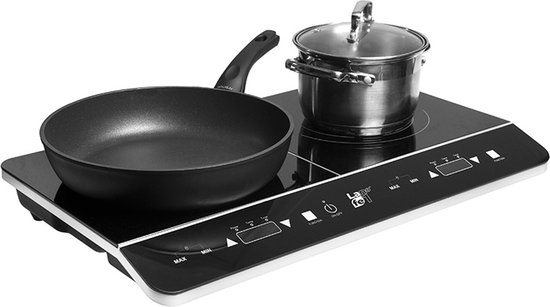 Lafe - Elektrische Kookplaat - Inductiekookplaat - Campingkooktoestel - Elektrisch - Draagbaar - 3500W - dubbel - CIY 002 - Zwart