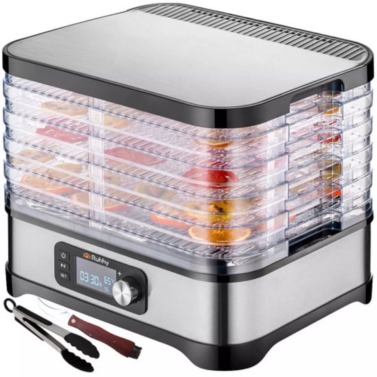 Ruhhy Voedseldroger 10L – Met LCD Timer en 5 Droogtrays Voor Champignons, Fruit en Groenten