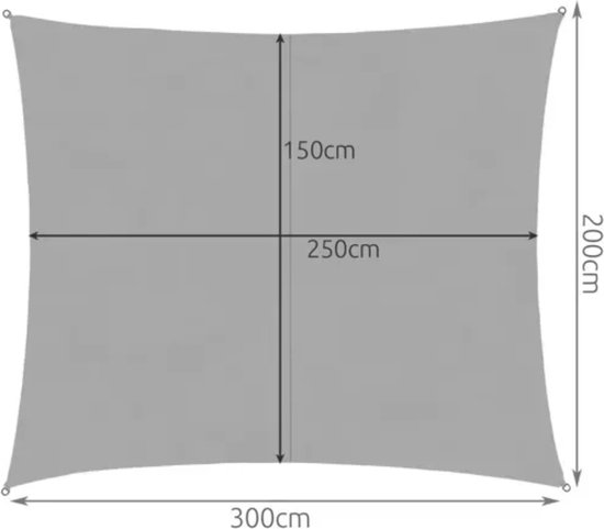 Gardlov Grijs Zonneschermzeil 3x2m - Compact en Effectief tegen UV-stralen