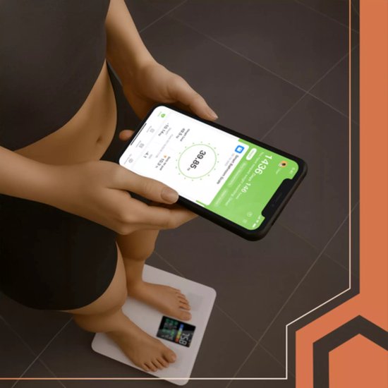 Ruhhy Slimme analyse personenweegschaal wit 226 kg met LCD-display en Feelfit app
