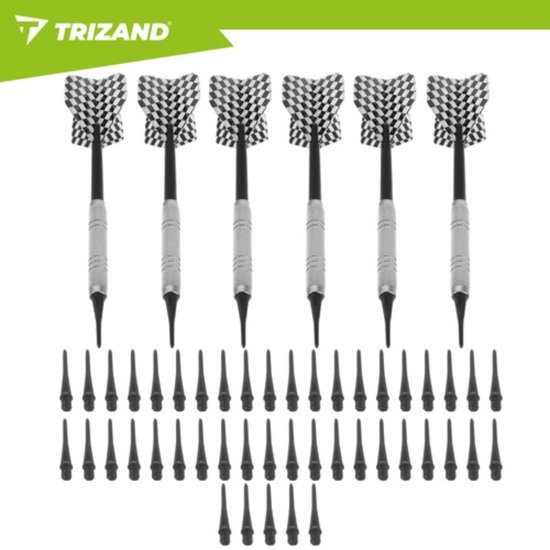 Trizand Elektronisch dartbord met afsluitbare kast, speelveld 35 cm, 4 LED displays, 27 spellen, 243 varianten, 1 tot 16 spelers, netvoeding
