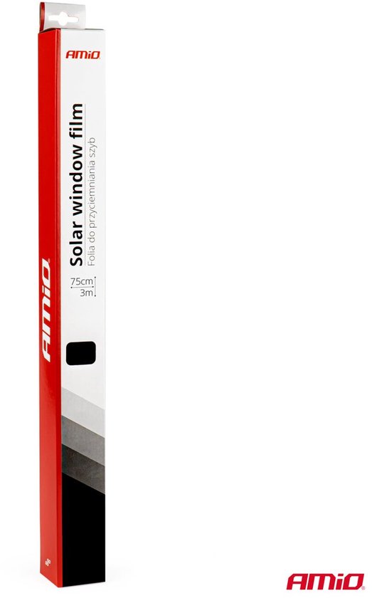 AMiO Auto Raamfolie Tint Vinyl Zwart 75x300cm (5%) – Zwarte Ramenfolie voor Zonwering en Privacy met Tool