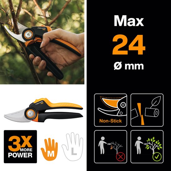 Fiskars Snoeischaar - X-series Bypass Takkenschaar - Maat M - Tuinschaar - PowerGear™ technologie - Tuingereedschap