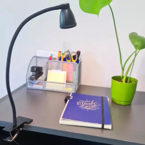 Izoxis Flexibele Bureaulamp met Clip - Ideaal voor Elke Werkruimte - Zwart
