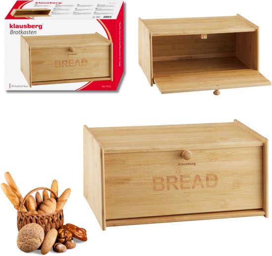 Klausberg 7933 - Broodtrommel - bamboe - 39.5 x 24.5 x 18 cm