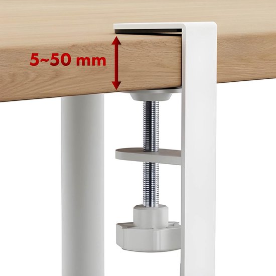 Maclean - Kabelopbergsysteem voor onder het bureau - Kabelgoot 2 niveaus - max. belasting 5kg - Wit - MC-104 W