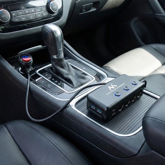Autolader Triple Car Socket (2x USB ) MACLEAN 3 auto sigarettenaanstekerstekkers 2 poorten USB