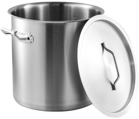 Kinghoff Kookpan 21 liter - Ø30cm - Geschikt voor alle Kookzones (Incl. Inductie) - Voor Professioneel en Huisgebruik - Stoompan - Soeppan