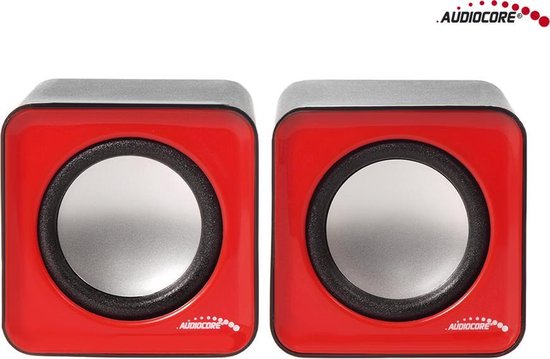 Audiocore - PC-speakers / Compacte stereo / luidsprekers - USB - Zwart met Rood