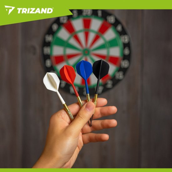 Trizand Dartpijlen set 12 stuks met kunststof tips en extra vervangpunten voor elektronische dartborden