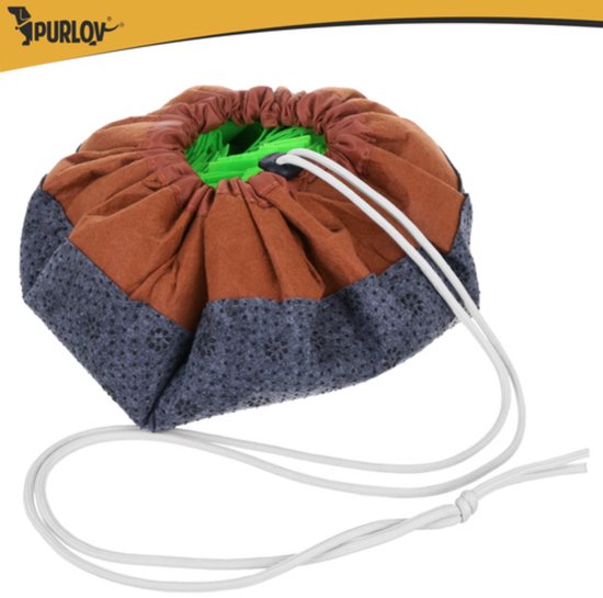 Purlov Grote snuffelmat voor honden en katten met antislip en verstelbaar trekkoord 48 x 48 cm
