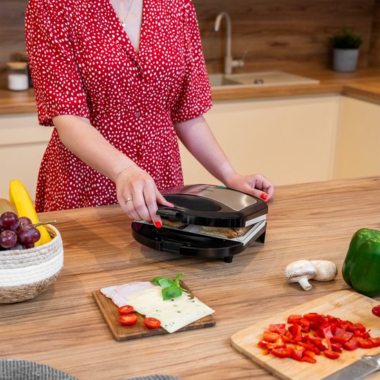 Teesa TSA3222 - Tosti-ijzer voor 2 tosti‘s, zwart