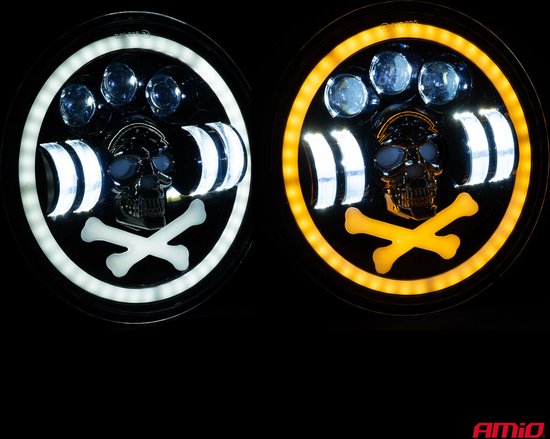 AMiO SKULL LED Werklamp 60W Rond - Multifunctionele Verstraler 9-36V Offroad