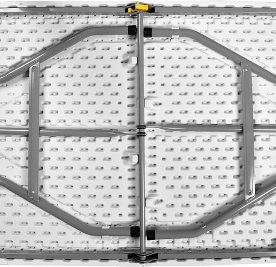 Malatec campingtafel en 2 banken inklapbaar 180 cm lichtgrijs - opvouwbaar - picknicktafel - handig voor in de camper of caravan - complete set - cateringset