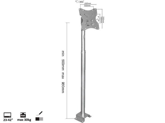 Maclean - TV-beugel - TV-Houder - Vast plafondbeugel LCD LED TV 23"-42" 30kg / VESA