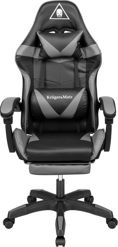 Krüger&Matz KM0790GREY - Warrior GX-150 gaming stoel, grijs-zwart
