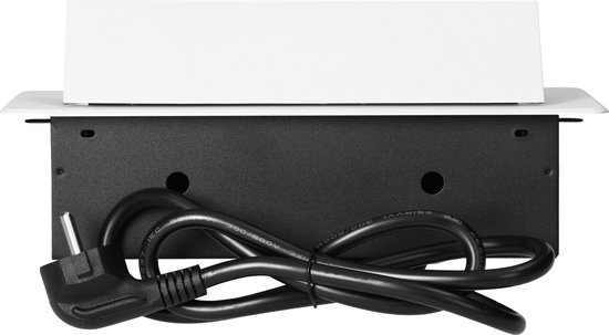 Bureau stekkerdoos - Pop up stekkerblok met 2 stopcontacten, USB A & C - Inbouw Verdeelstekker met RVS afwerking - Verdeeldoos met 1.5 meter kabel - voor max. 3680 Watt - Penaarde - Wit