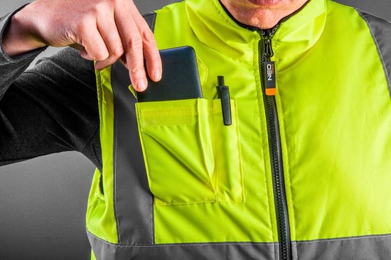 Neo Tools Bodywarmer Reflectie Maat S Waterproof Reflectie Materiaal Lange Rug Hoge Kraag 100% Polyester Buitenkant 100% Polar Fleece Binnenkant