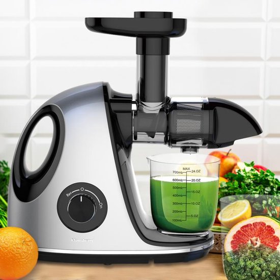 Klausberg Slow Juicer KB-7863 – 150W | Cold Press | Stille Juicer - Groenten en Fruitpers – Met Pulpreservoir - Juice Maker - Grijs