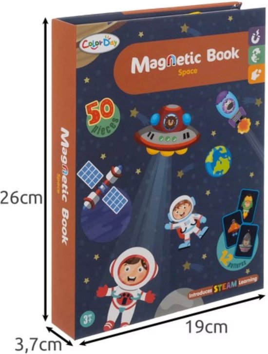 Kruzzel Magnetische Puzzel - Ruimte - 50 Magneten & 6 Kaarten