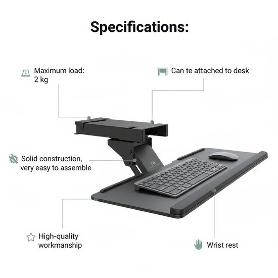 Toetsenbord houder MC-757 Maclean PC bureau
